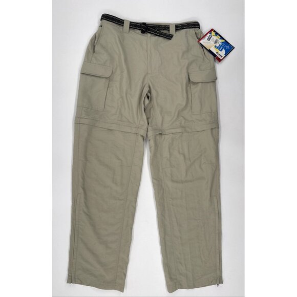Reel Legends Hiking Pants Mens Large Nylon Convertible Cargo Belted Fishing NEW - Picture 1 of 12